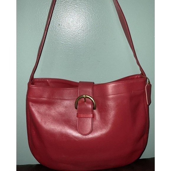 COACH Soho Women’s Vintage Buckle Red 'Poppy' Leather Hobo Bag Made in USA - Picture 16 of 16